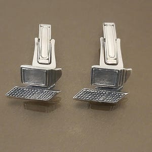 Vintage Sterling Silver Computer Cufflinks – 925 Technology Theme