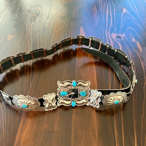 Sterling Silver & Turquoise Concho Belt