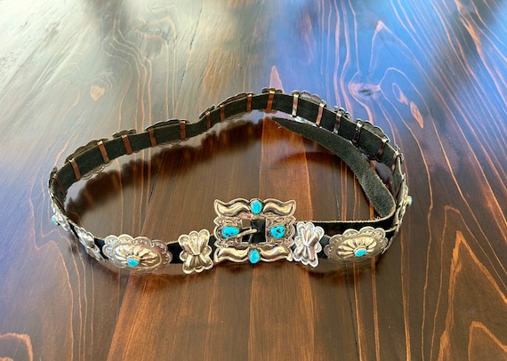 Sterling Silver & Turquoise Concho Belt