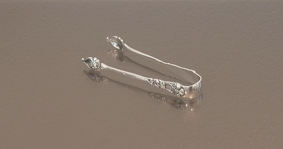 Sugar Tongs -Iris by Durgin - 4-1/2" - mono "TJR"