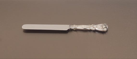 Dinner Knife - Sterling Silver Handle - Blunt Stainless Blade - Iris by Durgin