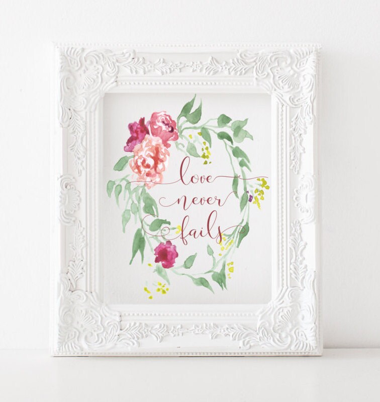 Love Never Fails Printable Love Never Fails Print 1 | Etsy