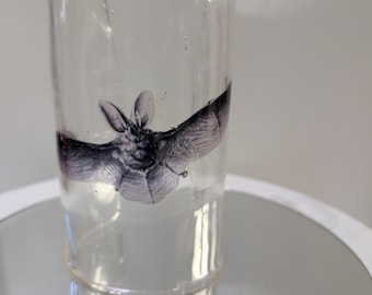 Clear Resin Bat Cuff Bracelet | Minimalist Halloween Statement Jewelry