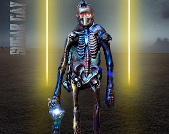 Moveable Skeleton Necklace – Handmade Halloween Jewelry, Swarovski Crystal Eyes