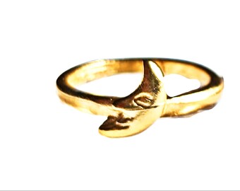 Eclipse Gold-Plated US Moon Ring size 6 - 8 Free Ship Sugar Gay Isber Eclipse Ring