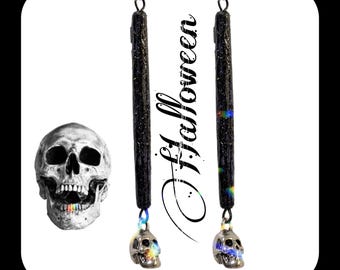 Vintage West German Lucite Skull Earrings | Gothic Statement Earrings | Sterling Silver | Bad Things Collection