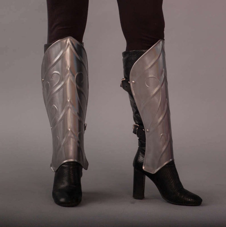 Leg Armor Steel Greaves. Armor Queen of the Elven image 1