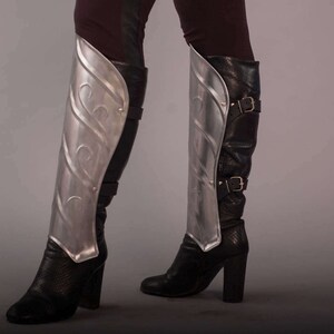 Leg Armor Steel Greaves. Armor Queen of the Elven image 2