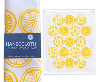 Farmhouse Decor Cotton Paperless Towels, Plastic free & Machine Washable - Lemon, Lime or Orange Slices, Artisan designs, Quality Edges
