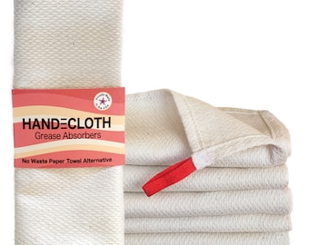 Reusable Bacon Grease Absorber, Organic Cloth for Fried Food, Grease Catcher, Zero waste Paper Towel Alternative, Unique Holiday Gift