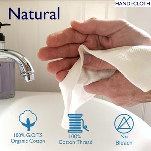 Handecloth Organic Cotton Unpaper Towels Soft on Hands Very Absorbent, No Bleach, No Chemicals