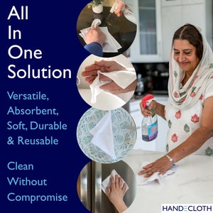 Organic Handelcoth Reusable Paper Towel Alternative The All in One Solution - Absorbent, Soft, durable and Lint-free