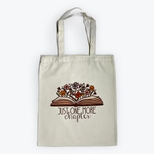 Just One More Chapter Cream Tote Bag