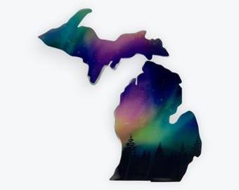 Atrapasol de la aurora boreal del mapa de Michigan