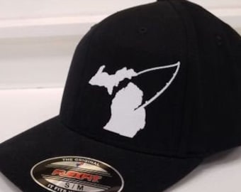 Sombrero de pesca - Sombrero de pesca de Michigan - Sombrero de Michigan - Sombrero de ajuste flexible - Pesca - Regalos para hombres - Fabricado en Michigan
