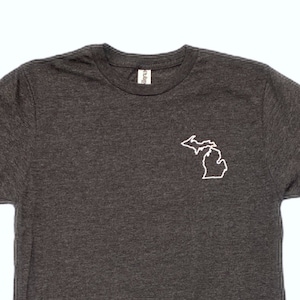 Michigan Landkarte Tshirt- Michigan Outline- Michigan Tee- Michigan Made