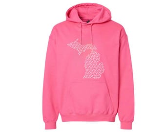 Michigan Hearts Hoodie- Michigan Love- Michigan- Made in Michigan