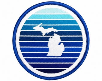 Parche termoadhesivo - Círculo azul de Michigan