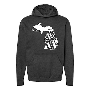 Sweat à capuche Sled Life-motoneige-chemise de motoneige-cadeau pour homme-neige-luge-ski-sports d'hiver- sweat à capuche-Michigan-Sled Life
