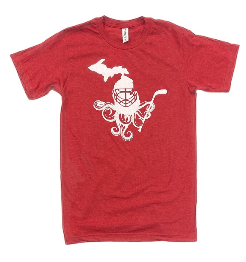Michigan Hockey Tshirt Detroit Shirthockey Hockey Apparel Etsy