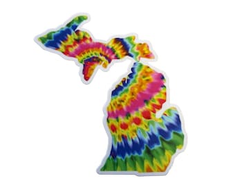 Michigan Rainbow Tie Dye Decal