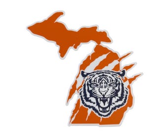Michigan Tiger Claw-Printed Decal