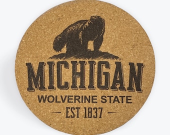 Posavasos de Cork: Michigan Wolverine State