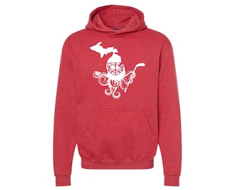 Detroit Hockey Hoodie- Michigan Hockey- Hockey Hoodie- Made in Michigan