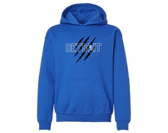 Kids Detroit Claw Hoodie-Detroit Hoodie-Football- Football Apparel- Michigan Apparel- Michigan- Football Lover- Football Gifts-Michigan Made