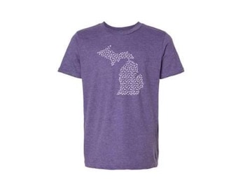 Kids Michigan Hearts T-shirt-Michigan Proud - Michigan Love- Love Michigan- Michigan Kids