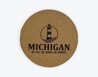 Cork Coaster: No Salt, No Sharks, No Worries Lighthouse