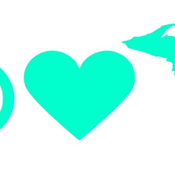 LOVE MICHIGAN Great Lakes Decal Sticker – 6x3 Inches