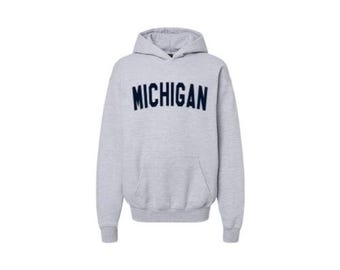 Kids Navy Michigan Arch Hoodie