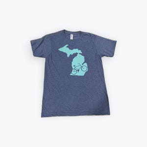 Missouri Map Bike Navy T-Shirt