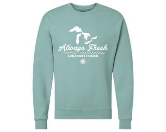 Sudadera de cuello redondo Always Fresh Sometimes Frozen
