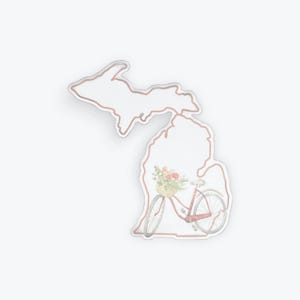 "Michigan Map Fahrrad-Aufkleber"""