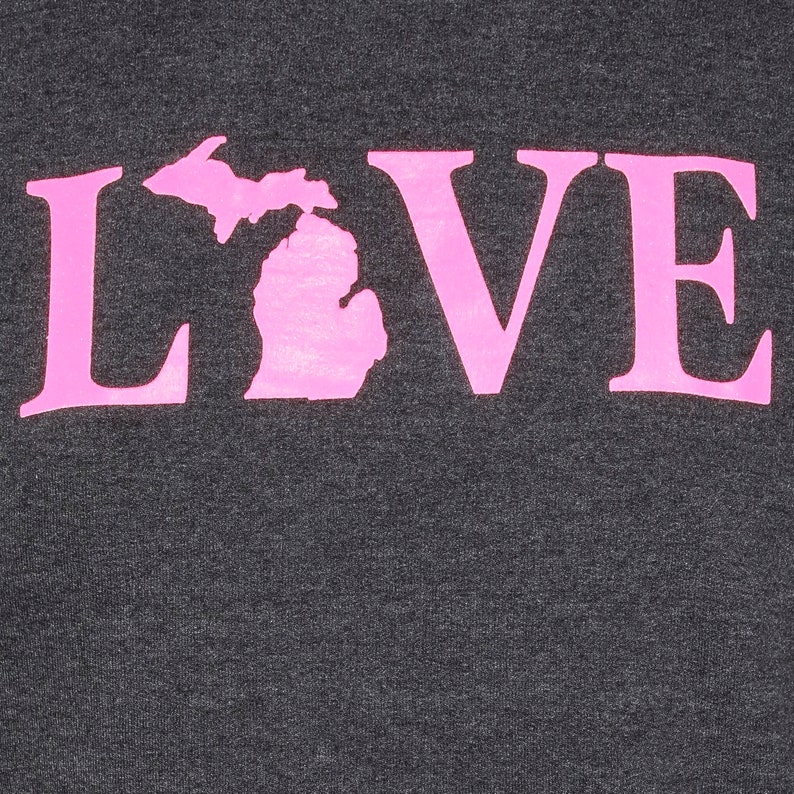 Love Michigan Hoodie Michigan Love Love Michigan Michigan Love sweatshirt Michigan Gifts-Made in Michigan image 2