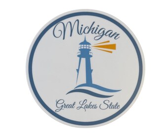Calcomanía del estado de los Grandes Lagos de Michigan