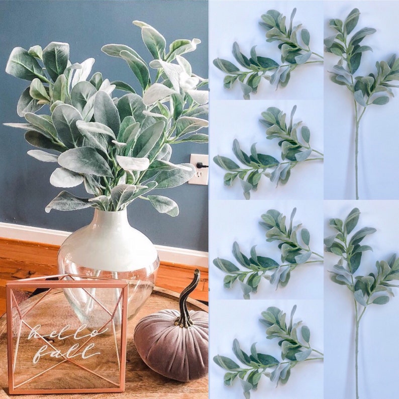 28 Tall Lamb Ear Stems Silk Lambs Ear Flowers Artificial Lambs Etsy