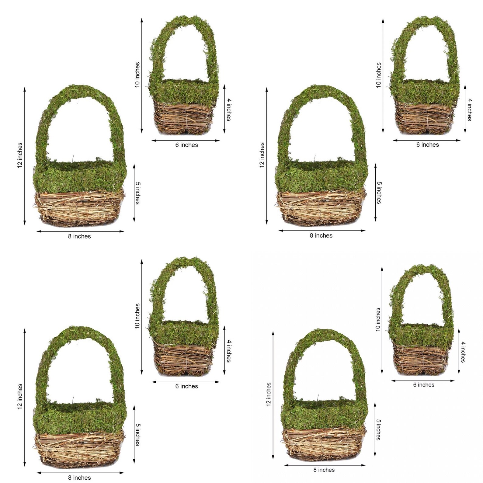 Wedding Moss Basket Flower Girl Baskets moss Basket Small Etsy