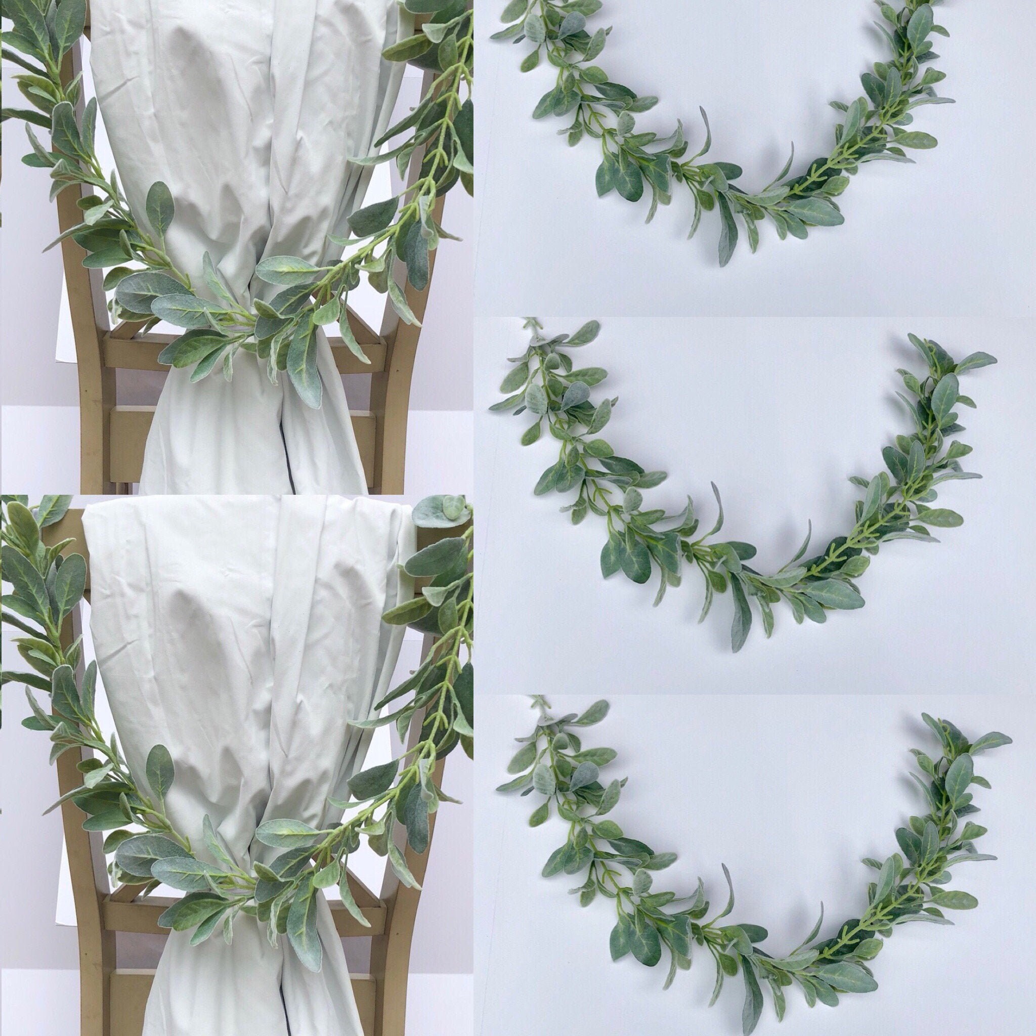 Set 2 Wedding Chair Garland Pew Decorations Eucalyptus Chair