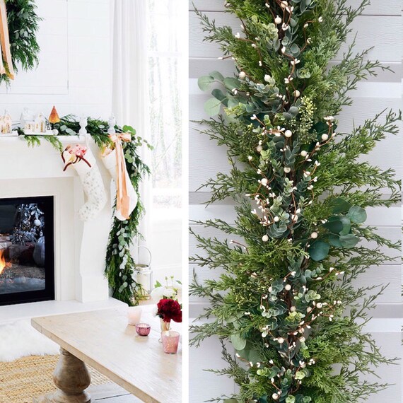 Christmas Garland Eucalyptus Garland Staircase Garland Etsy