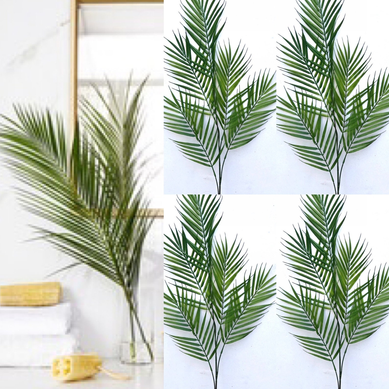 46 Tall Artificial Palm Leaf Stems Artificial Areca Palm Leaf Etsy