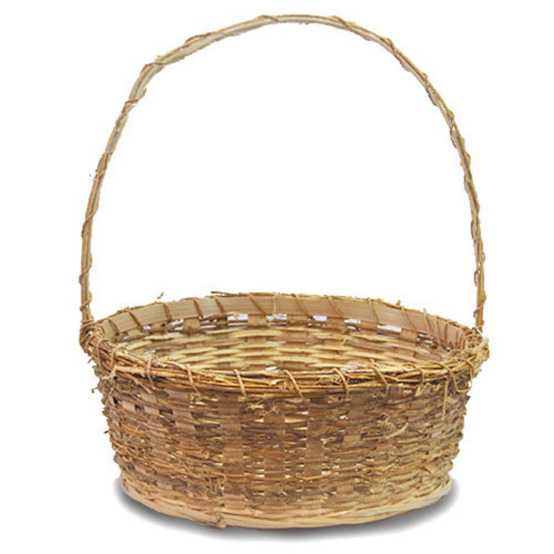 Large plain basket/Easter basket /wedding basket/Bamboo Etsy