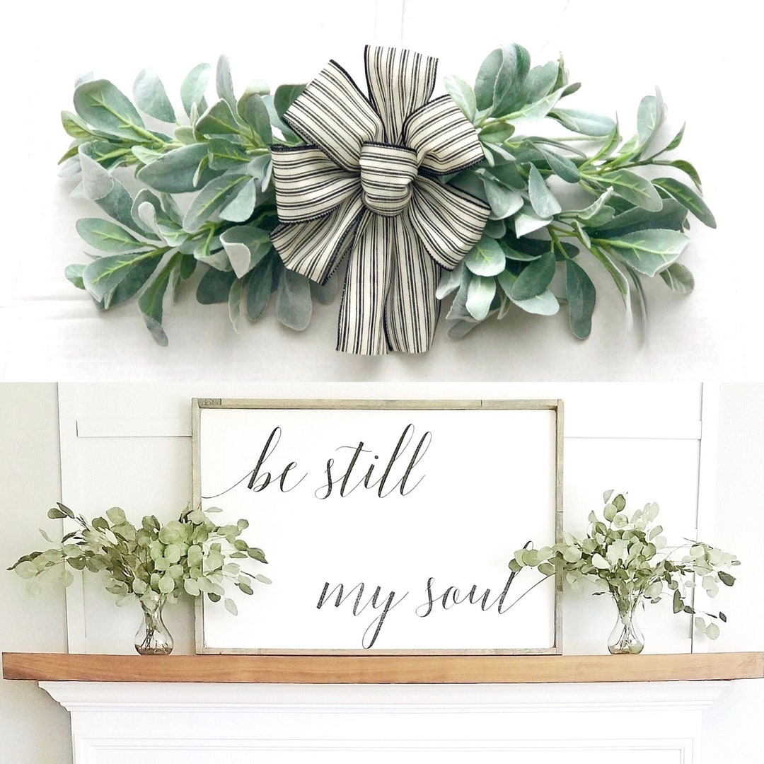 Lambs Ear Swag Farmhouse Decor Farmhouse Greenery Swag Etsy