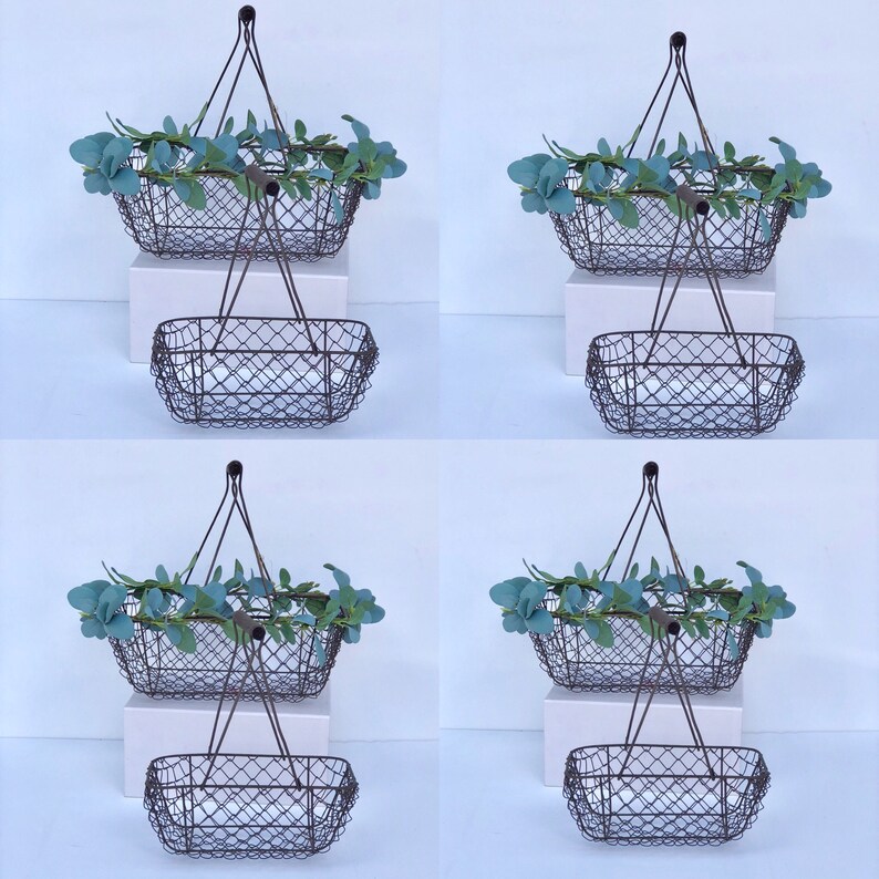Eucalyptus basket Flower girl Baskets rustic flower girl Etsy