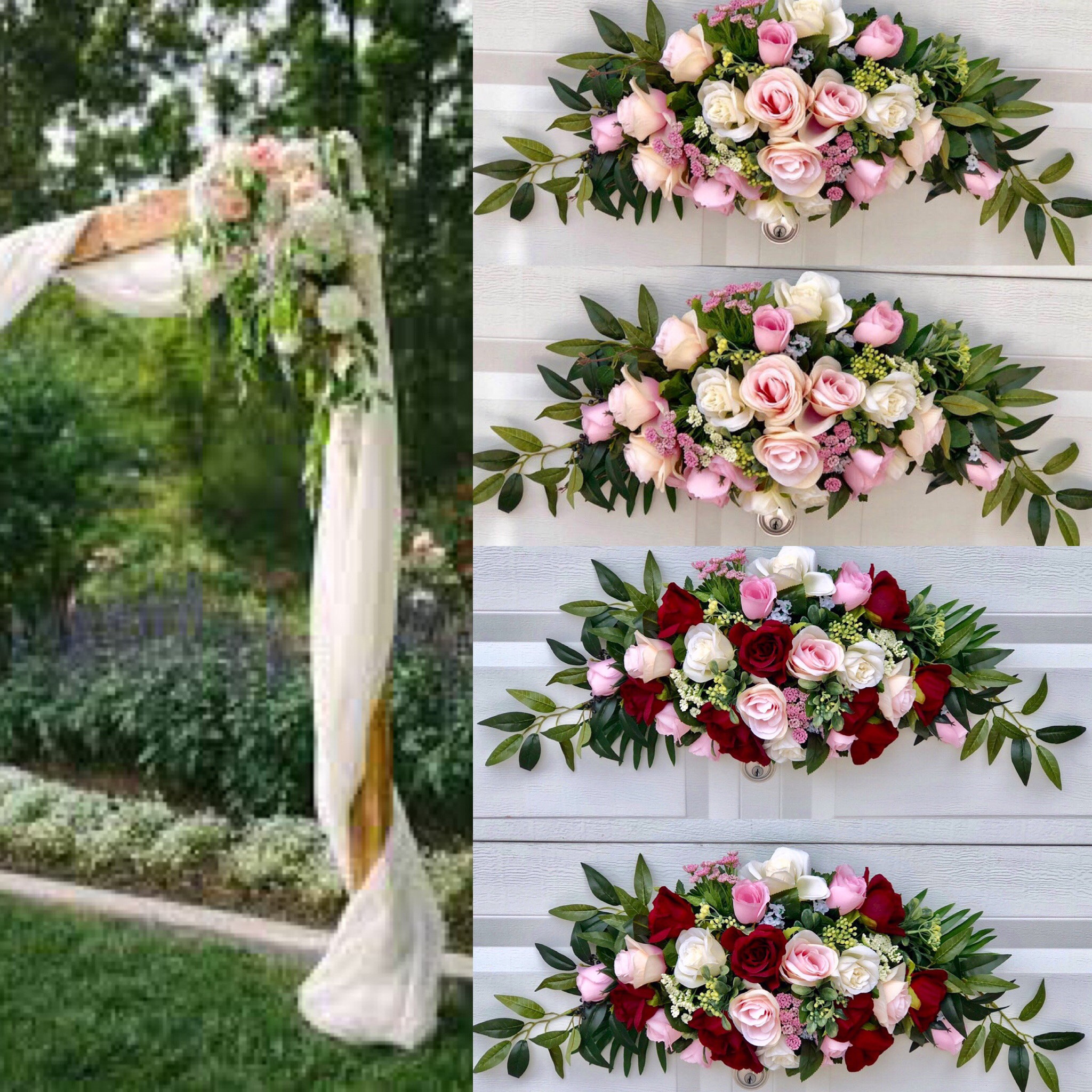 Blush pink arch flowers/ Wedding Arch Flowers , Silk Arch