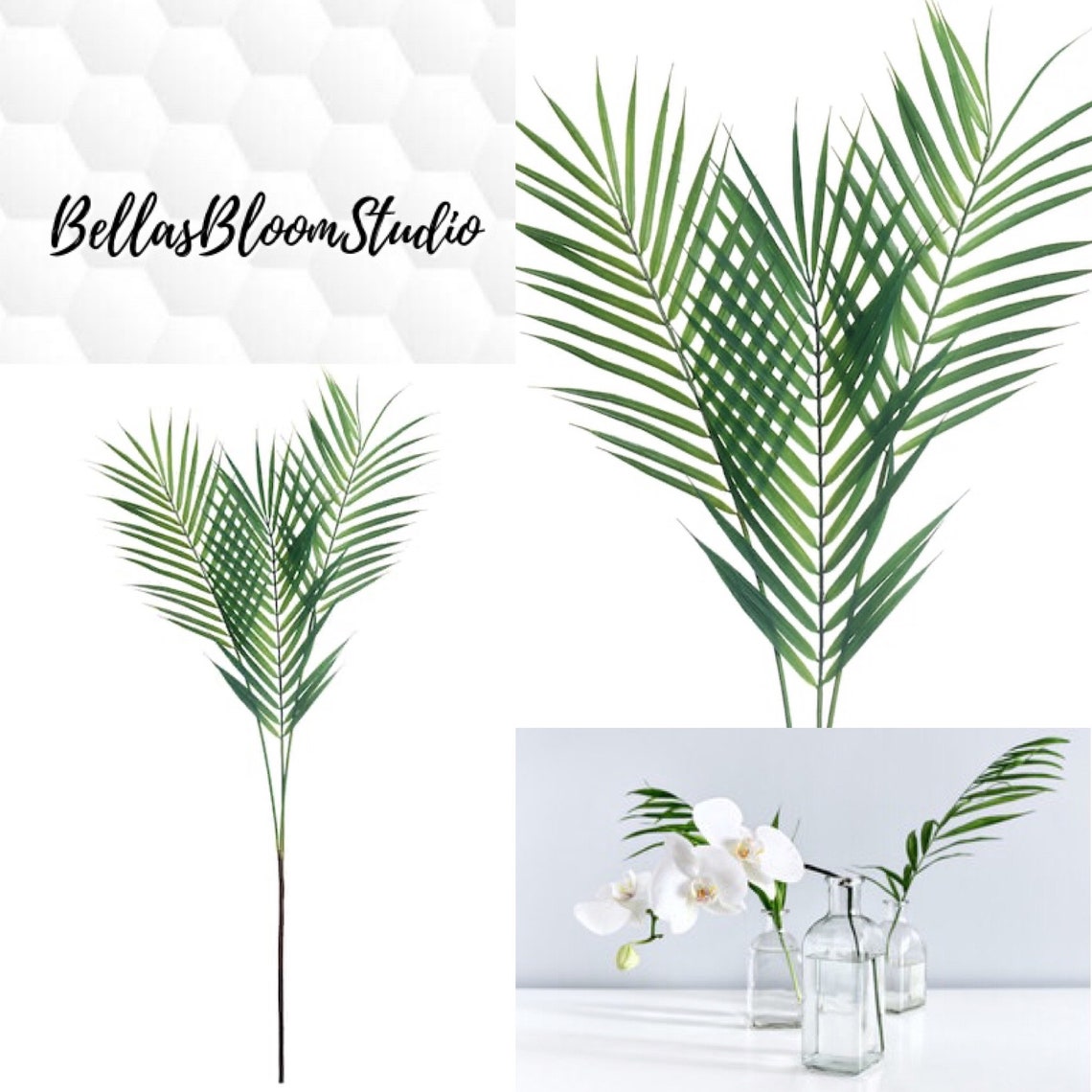 46 Tall Artificial Palm Leaf Stems Artificial Areca Palm Leaf Etsy