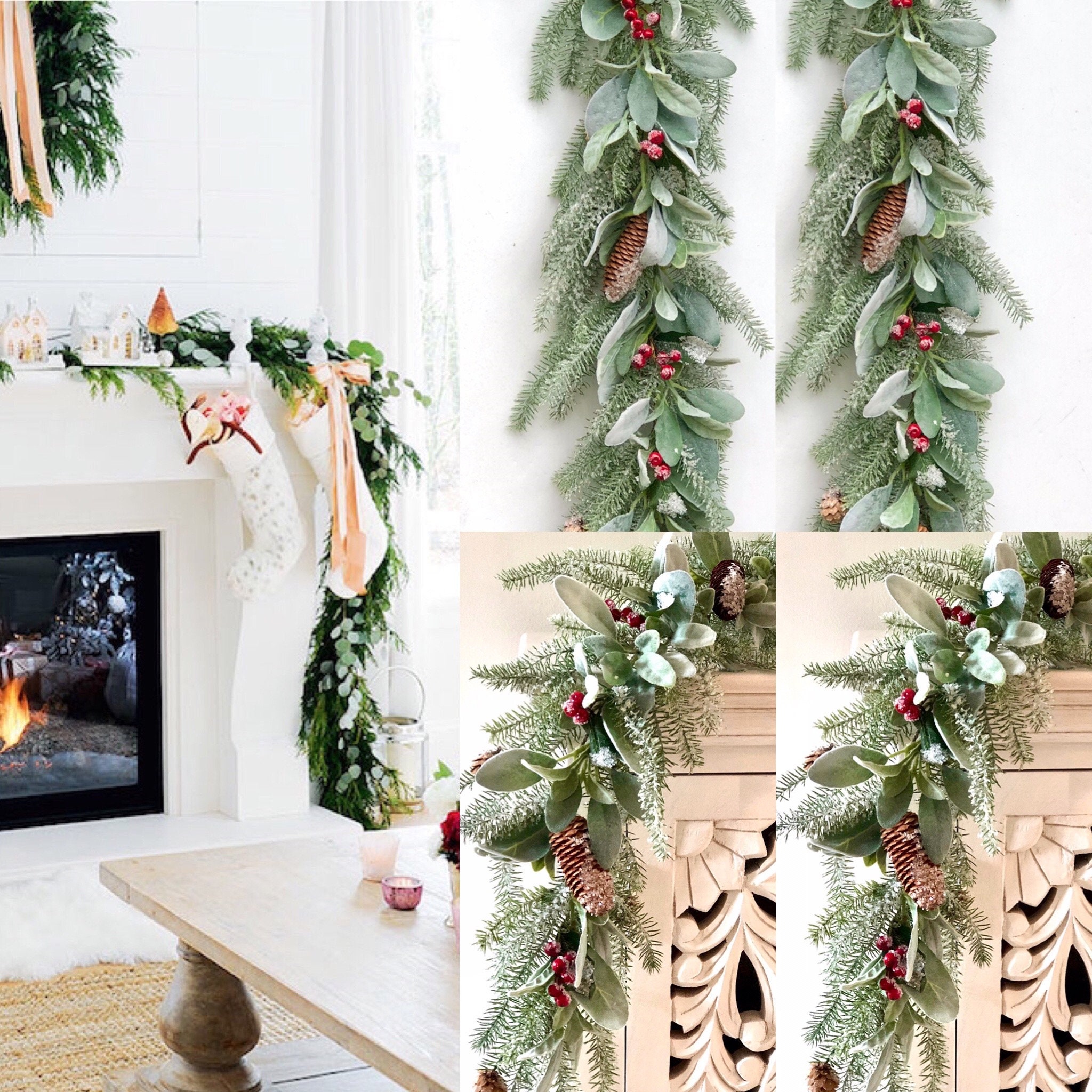 Christmas Garland Holly Garland Staircase Garland Mantle - Etsy Australia