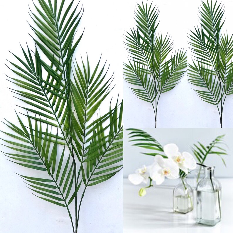 46 Tall Artificial Palm Leaf Stems Artificial Areca Palm Leaf Etsy